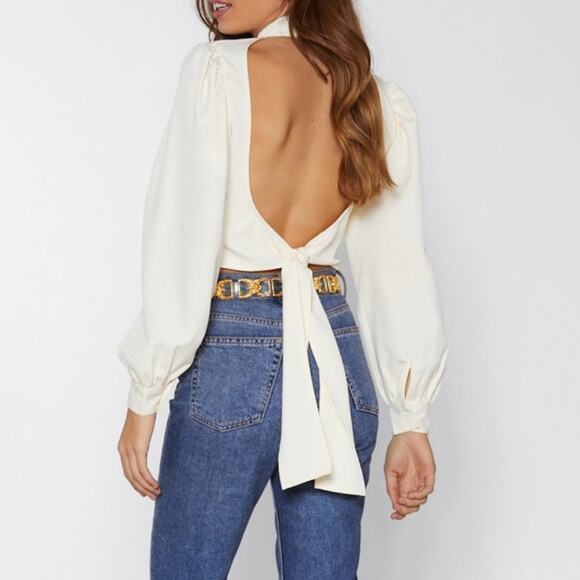 Nasty gal be right back tie blouse size 8 - Picture 1 of 5